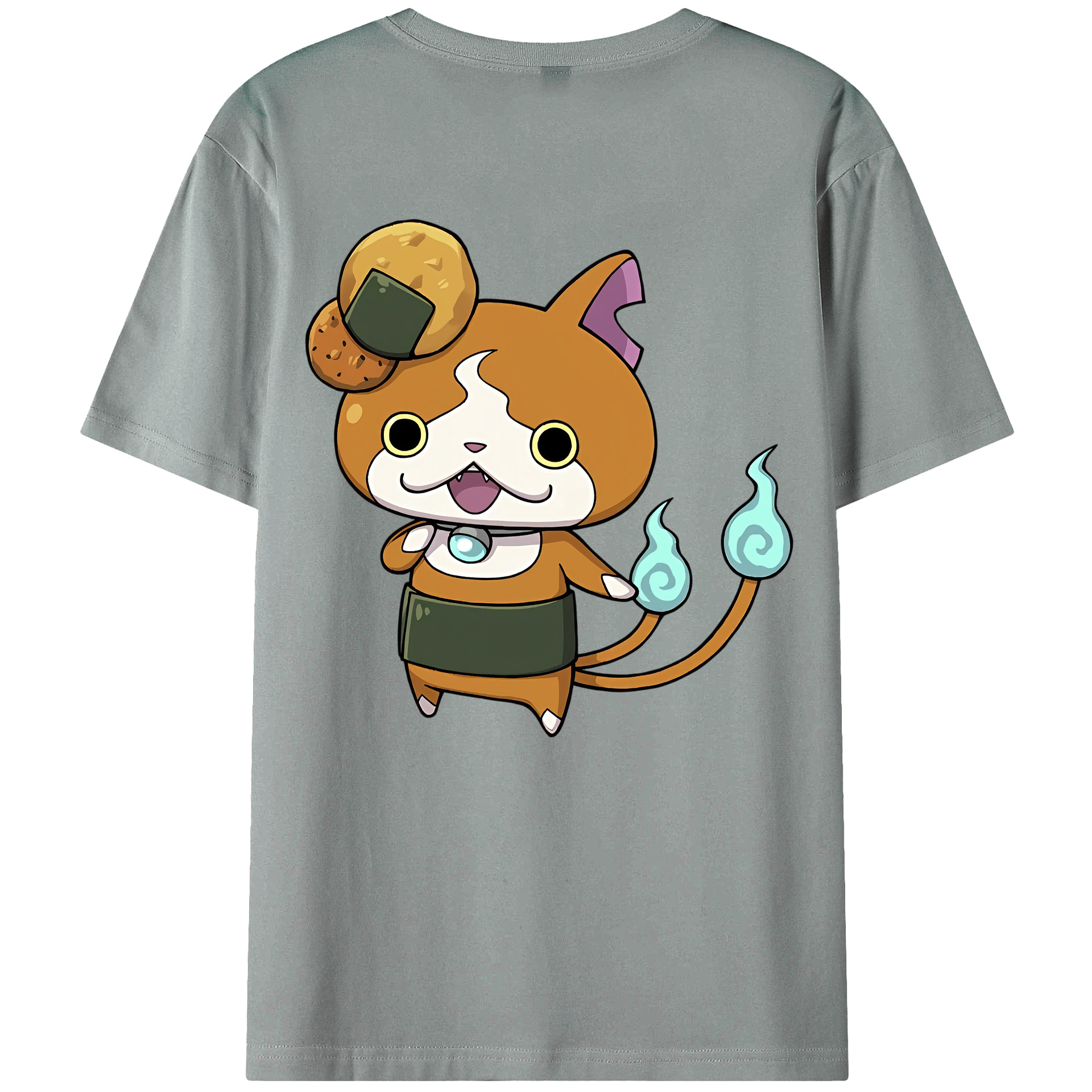 （画像用） 妖怪ウォッチ Yo-kai Watch 綿100％ メンズ半袖Tシャツ（バックプリント） 通気性